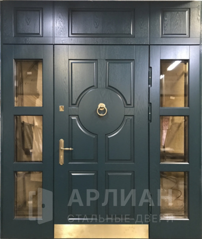 Фото «Дверь для частного дома со стеклянной фрамугой парадная №28»