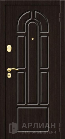 Фото «Черная входная дверь металлическая с зеркалом и трехконтурным уплотнением №56»